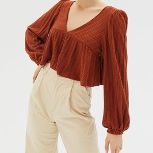 Burnt orange babydoll sweater